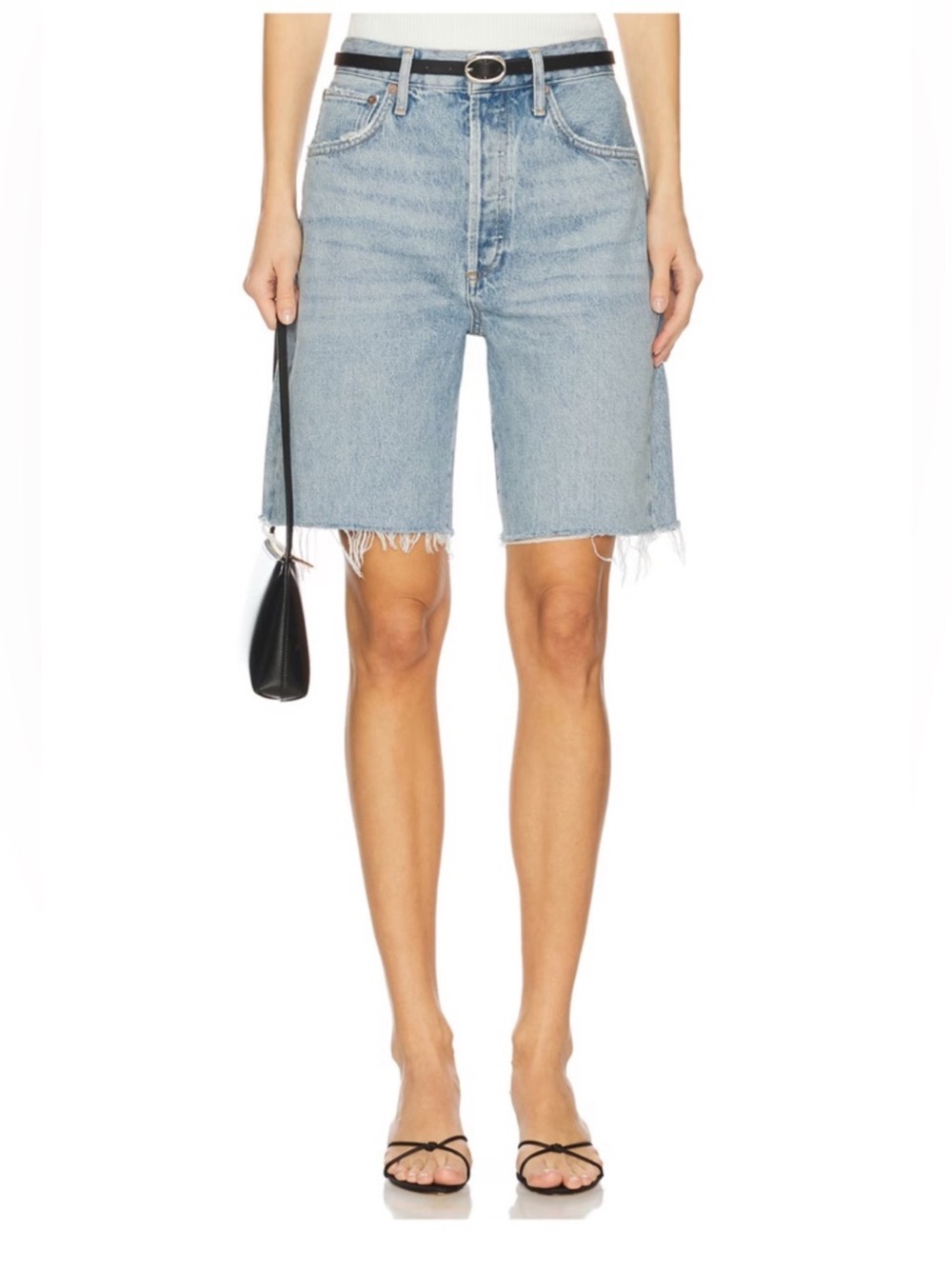 NWT 🐳 AGOLDE 90s Mid-Rise Light Blue Denim Bermuda Shorts size 26